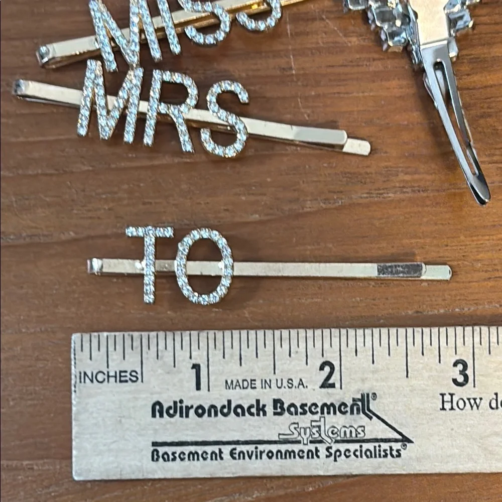 Gold and Silver Rhinestone Hair Clips Set
